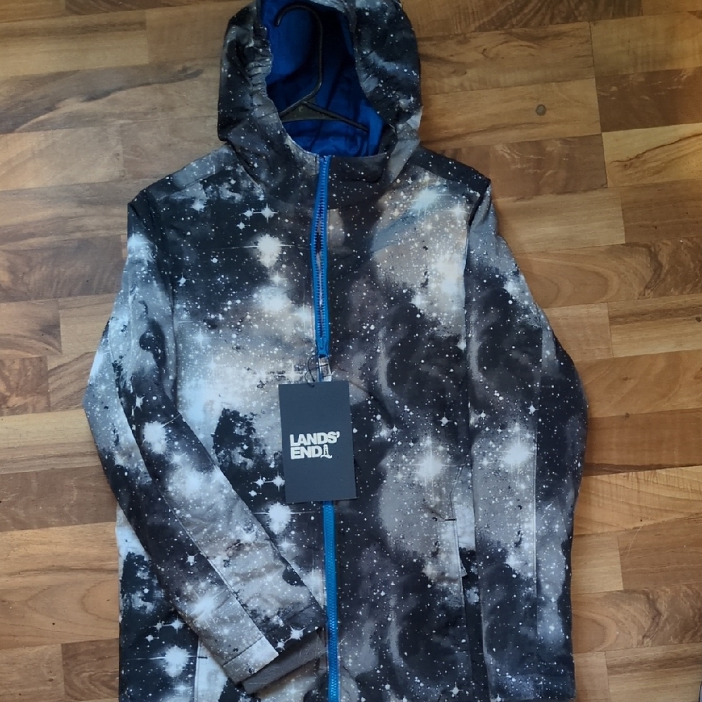 Lands' End Kids Cosmic Winter Coat- Black and Blue